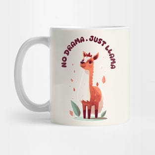 No Drama Just Llama Funny Animal Design Mug